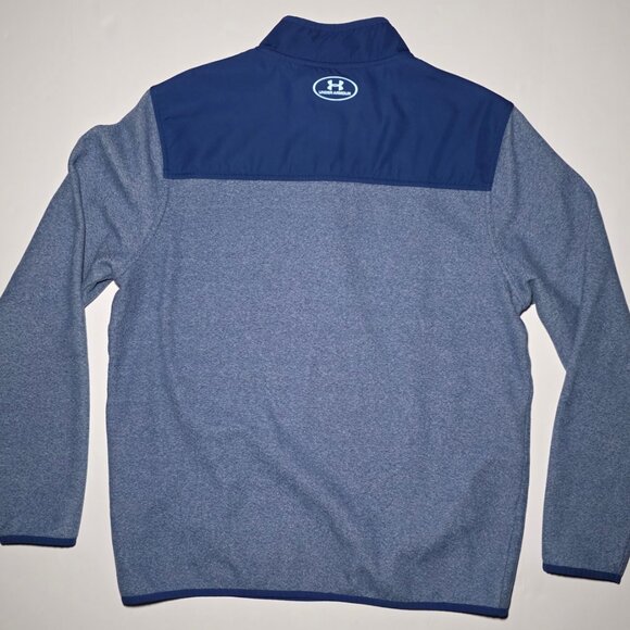 Under Armour Coldgear Mens Long Sleeve Blue 1/4 Zippered Pullover Size Large - Picture 2 of 9